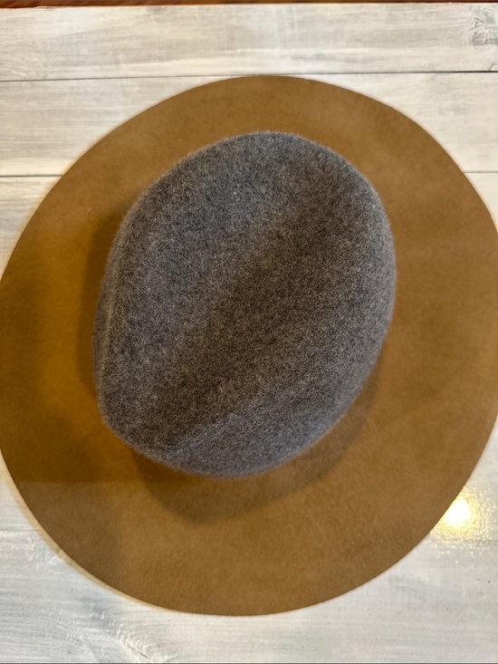 Zara Accessories - Zara Two-Tone Wide Brim Wool Hat in Brown and Gray • NEW!